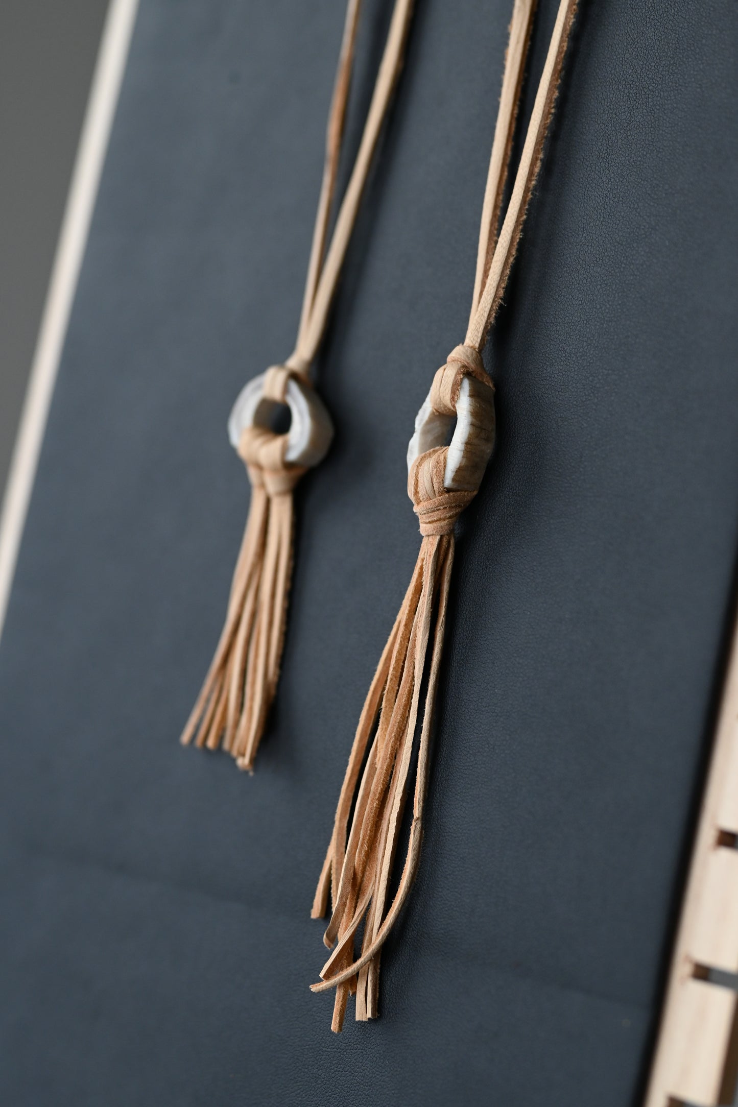 Deer Antler Fringe Pendant (Light Leather)