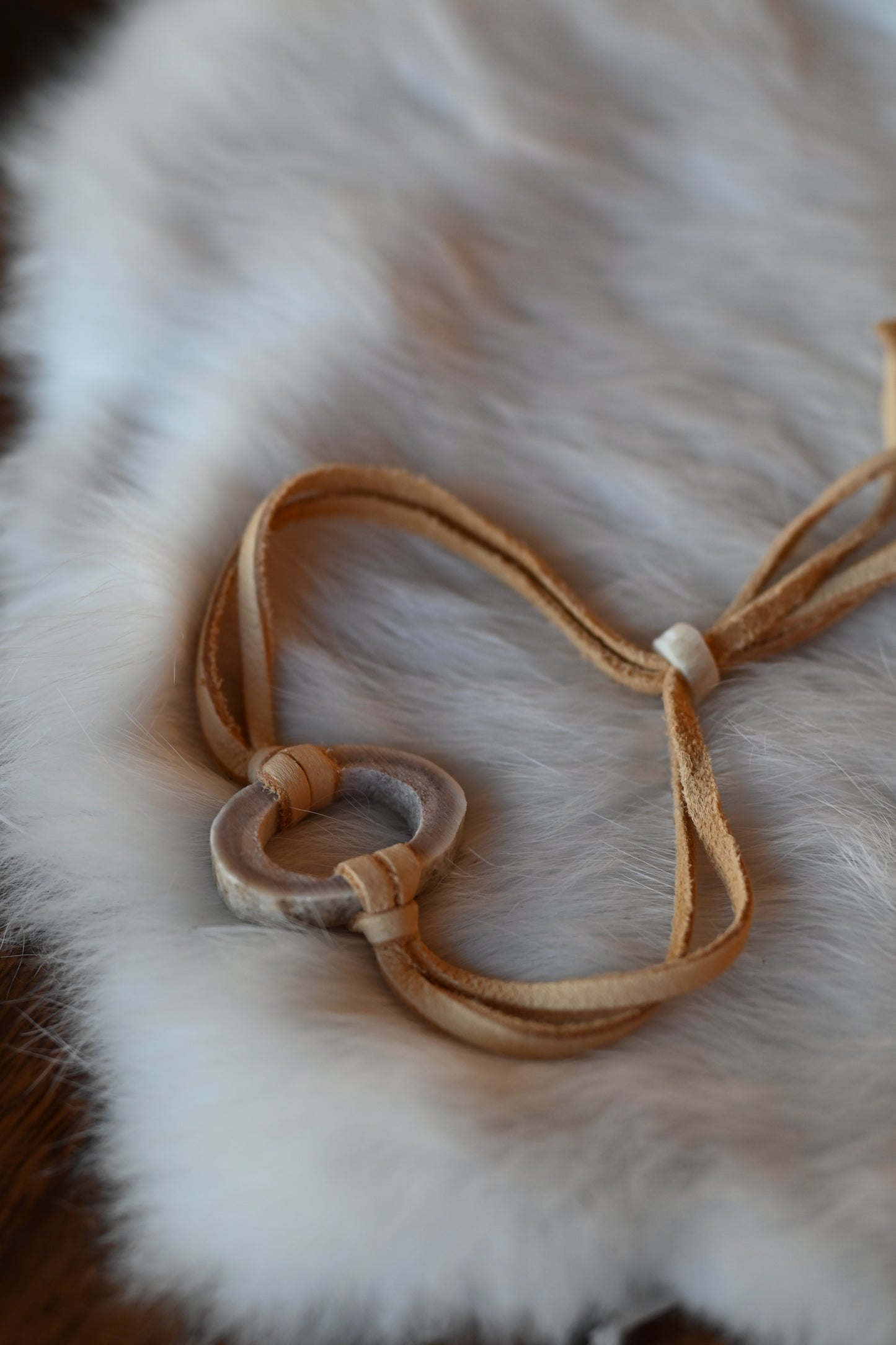 Light Leather Antler Bracelet