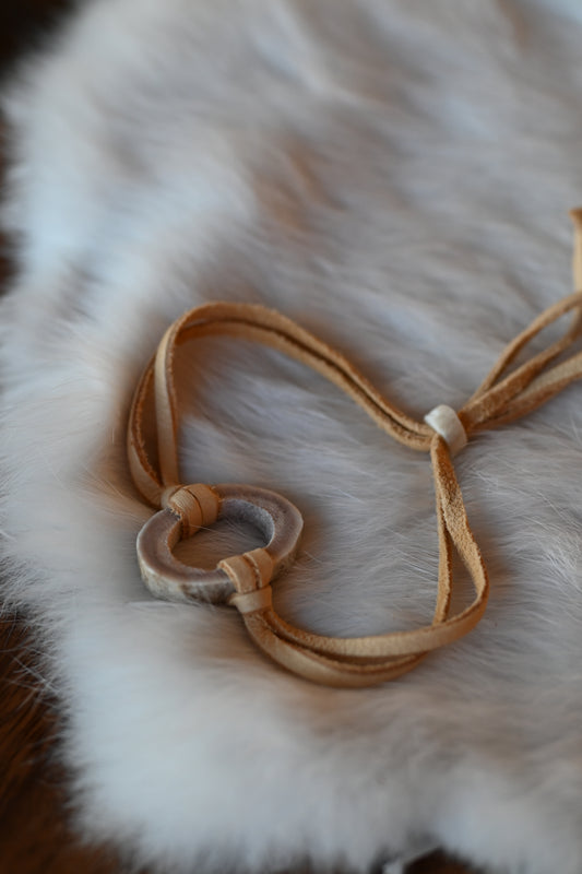 Light Leather Antler Bracelet