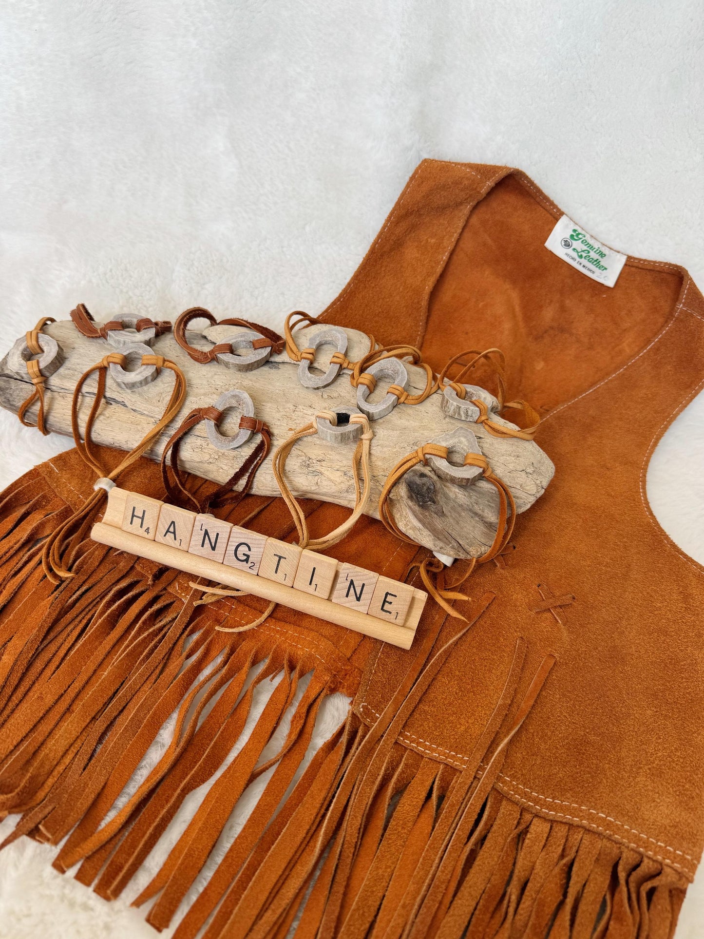 Light Leather Antler Bracelet